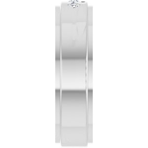 14K White Gold Round 2 Mm G-H Si2-Si3 .08 Ctw Natural Diamond Band Size 11