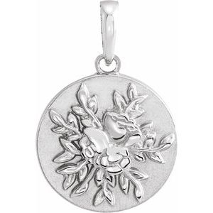 Sterling Silver 19.1 X 12 Mm Polished Floral Style Pendant