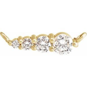 14K Yellow Gold Round G-H I1 1/10 Ctw Natural Diamond Graduated Necklace Center