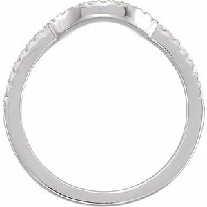 14K White Gold Round 1.3 Mm Polished 1/5 Ctw Natural Diamond Matching Band Size 7