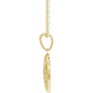 14K Yellow Gold 19.1 X 12 Mm 16-18 In Polished Floral Style Necklace