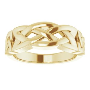 14K Yellow Gold Polished Celtic-Inspired Ring Size 10