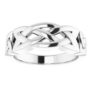 Sterling Silver Polished Celtic-Inspired Ring Size 10