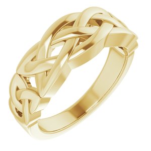 14K Yellow Gold Polished Celtic-Inspired Ring Size 10