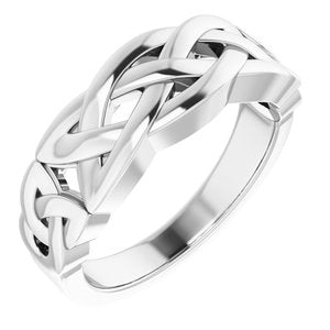 Sterling Silver Polished Celtic-Inspired Ring Size 10