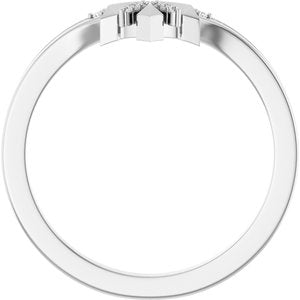 14K White Gold Natural Diamond Round Natural Diamond Polished .03 Ctw Natural Diamond Contour Band Size 7