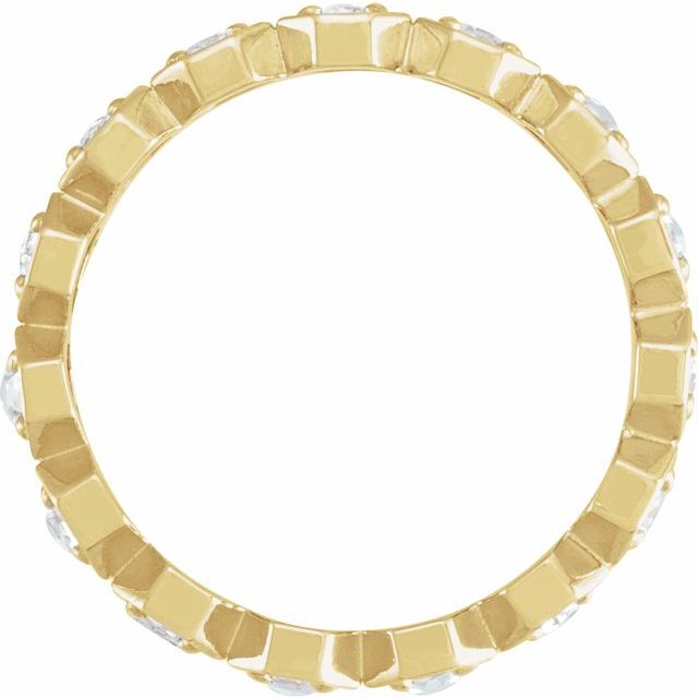 14K Yellow Or White Gold Round 2.5 Mm Vs/Si1, Ghi Polished 1/2 Ctw Natural Rose-Cut Diamond Eternity Band, Size 7