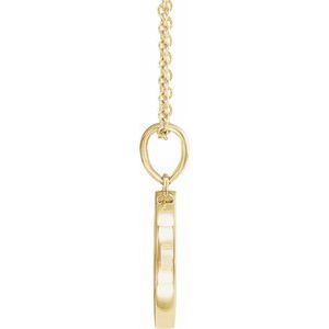 14K Yellow Gold Round 1 Mm  Multi-Gemstone Petite Moon And Star Coin Necklace, Length: 18 In