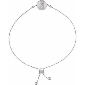 Sterling Silver 15.2 X 12 Mm 9 1/2 In Polished Aphrodite Coin Cable Bolo Bracelet