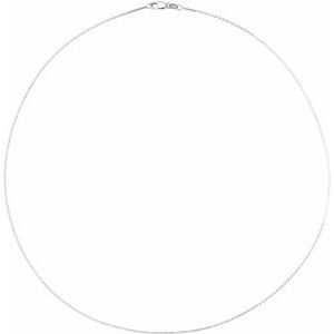 10K White Gold Box Chain, Length: 20 In, Width: 1 Mm