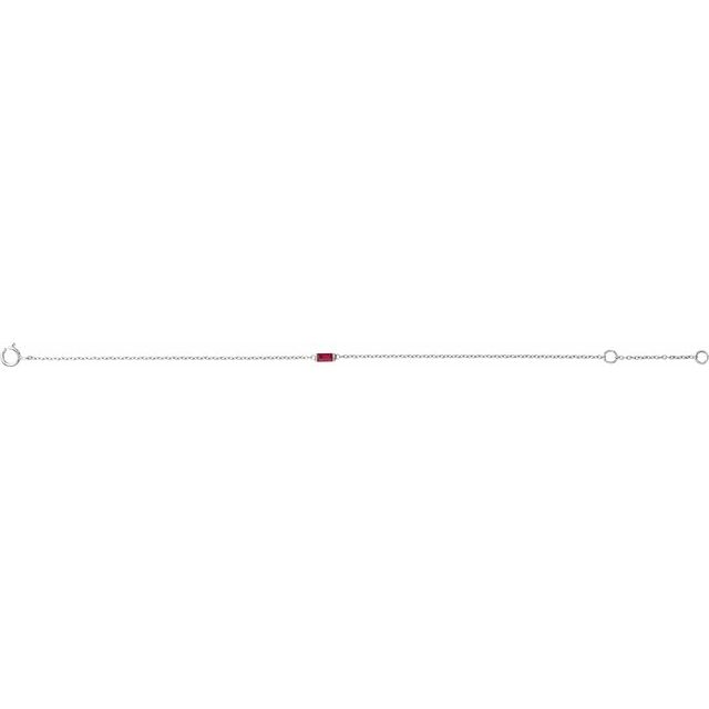 14K Yellow Or Rose Gold Or Sterling Silver 4 X 2 Mm Polished Natural Gemstone Staright Baguette  6 1/2-7 1/2 In Bracelet