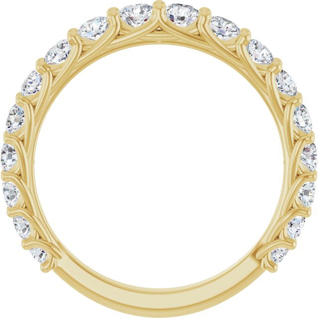 14K White Or White Gold Round Si2-Si3, G-H Polished Natural Diamond Matching Band, Size 7