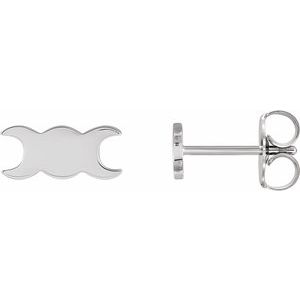 14K White Gold Petite Triple Goddess Earrings