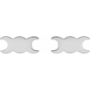 14K White Gold Petite Triple Goddess Earrings
