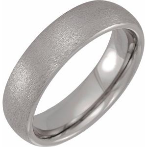 Tungsten 6 mm Half Round Comfort-Fit Satin Band