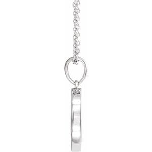 14K White Gold Round 1 Mm  Multi-Gemstone Petite Moon And Star Coin Necklace, Length: 18 In