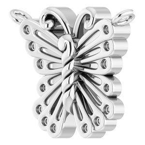 Sterling Silver 12.5 X 9.99 Mm Polished Butterfly Necklace Center