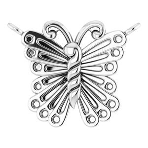 Sterling Silver 12.5 X 9.99 Mm Polished Butterfly Necklace Center