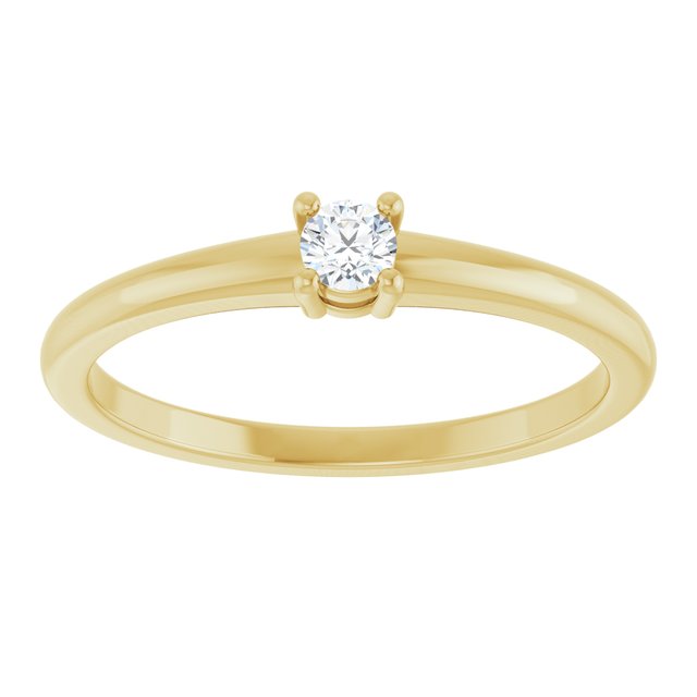 14K Yellow Or White Gold Round 3 Mm Polished Natural Gemtone Ring, Size 7