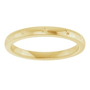 14K Yellow Gold 2.2 Mm Polished Star Stackable Band Size 7