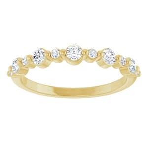 14K Yellow Gold Lab-Grown Diamond Round 2.5 Mm Polished 3/8 Ctw Lab-Grown Diamond Anniversary Band Size 7