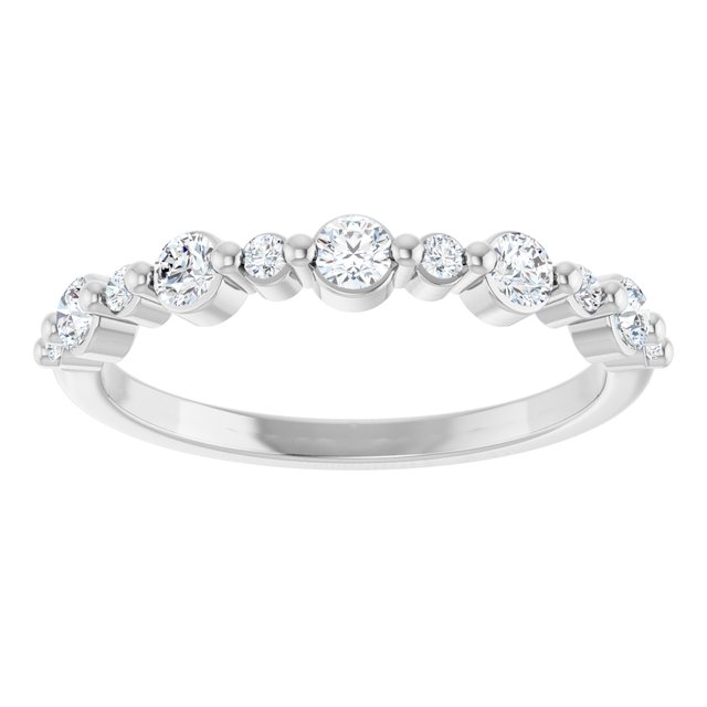 14K Yellow Or White Gold Round 2.5 Mm Polished 3/8 Ctw Natural Diamond Anniversary Band, Size 7