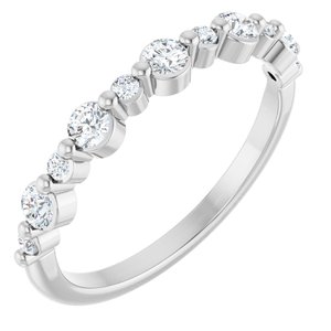 14K White Gold Lab-Grown Diamond Round 2.5 Mm Polished 3/8 Ctw Lab-Grown Diamond Anniversary Band Size 7