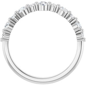 14K White Gold Lab-Grown Diamond Round 2.5 Mm Polished 3/8 Ctw Lab-Grown Diamond Anniversary Band Size 7