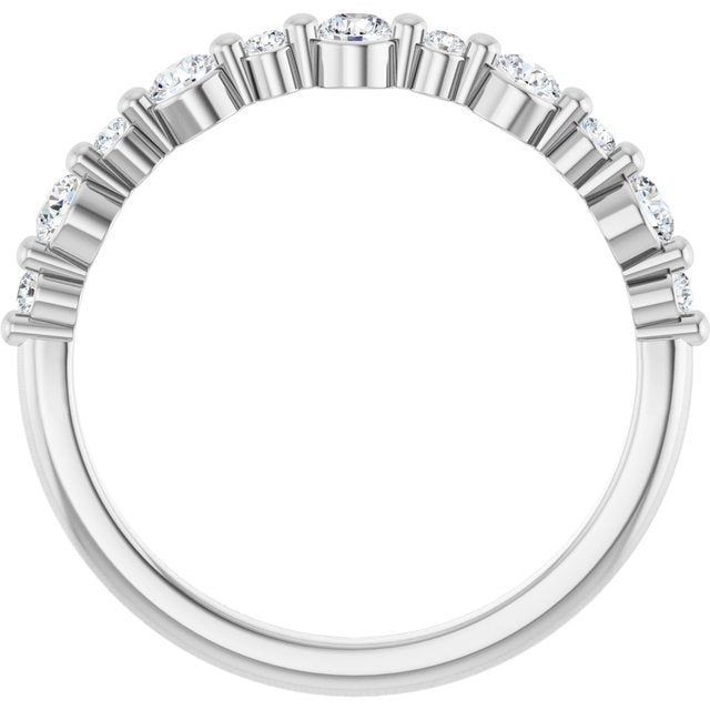 14K Yellow Or White Gold Round 2.5 Mm Polished 3/8 Ctw Natural Diamond Anniversary Band, Size 7