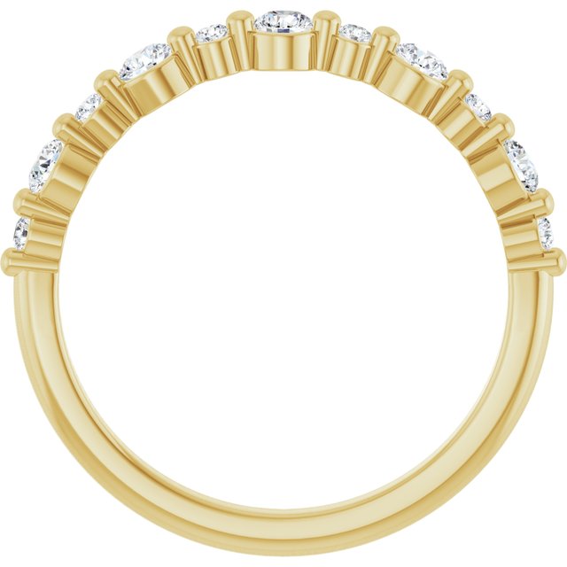 14K Yellow Or White Gold Round 2.5 Mm Polished 3/8 Ctw Natural Diamond Anniversary Band, Size 7