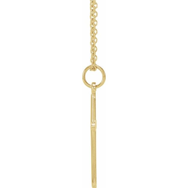 14K Yellow Gold 22.9 X 12.5 Mm Polished Cross Necklace