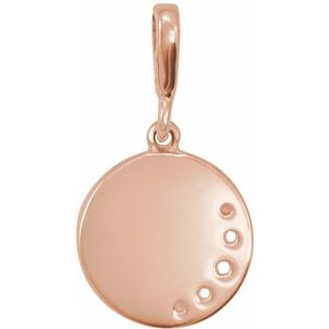 14K Rose Gold 18.2 X 10 Mm Polished 1/10 Ctw Natural Diamond Crescent Moon Pendant
