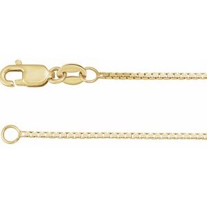 10K Yellow Gold Box Chain, Length: 18 In, Width: 1 Mm
