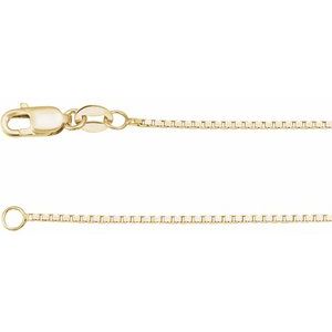 10K Yellow Gold Box Chain, Length: 16 In, Width: 1 Mm