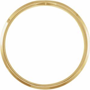 14K Yellow Gold 6 Mm Polished Single Notched Comfort-Fit Band Size 10