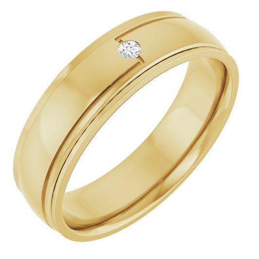 14K Yellow Or White Gold Round 2 Mm Si2-Si3, G-H :: 0.03 Ct Polished .03 Ct Diamond Art Deco Inspired Band, Size 10