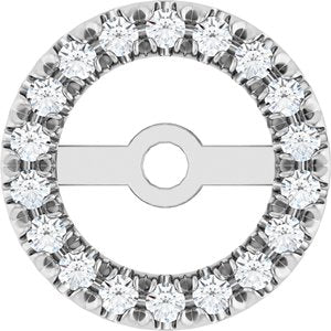 14K White Gold 5.3 Mm Pair Polished 1/6 Ctw Lab-Grown Diamond French-Set Earring Jacket