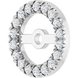 14K White Gold 5.3 Mm Pair Polished 1/6 Ctw Lab-Grown Diamond French-Set Earring Jacket