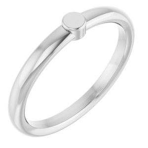 Sterling Silver 1-Circle Engravable Family Ring Size 7