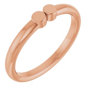 14K Rose Gold 2-Circle Engravable Family Ring Size 7