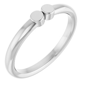 Sterling Silver 2-Circle Engravable Family Ring Size 7