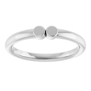 Sterling Silver 2-Circle Engravable Family Ring Size 7