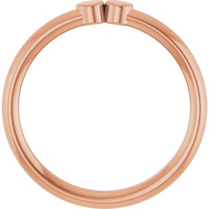 14K Rose Gold 2-Circle Engravable Family Ring Size 7
