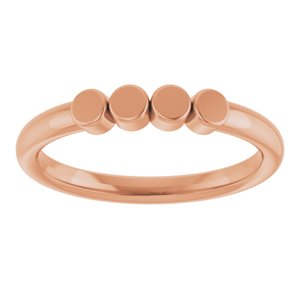 14K Rose Gold 4-Circle Engravable Family Ring Size 7
