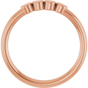 14K Rose Gold 4-Circle Engravable Family Ring Size 7