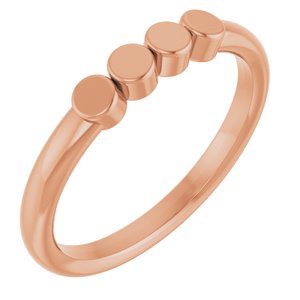 14K Rose Gold 4-Circle Engravable Family Ring Size 7