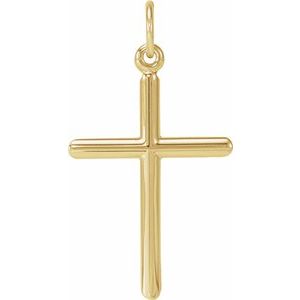 14K Yellow Gold 22.9 X 12.5 Mm Cross Pendant