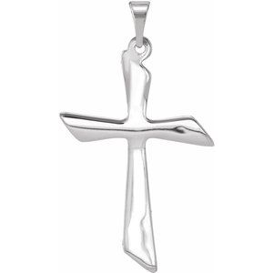 Sterling Silver 25.5 X 18 Mm Polished Cross Pendant