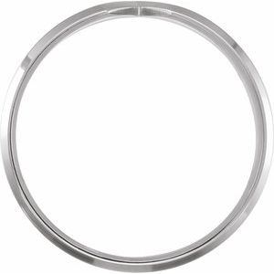 14K White Gold 6 Mm Polished Single Notched Comfort-Fit Band Size 7