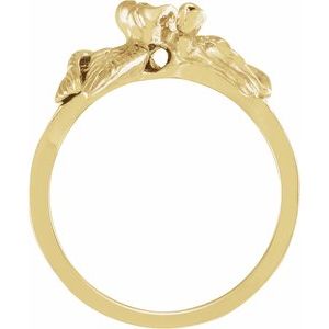 14K Yellow Gold Polished Floral Ring Size 6